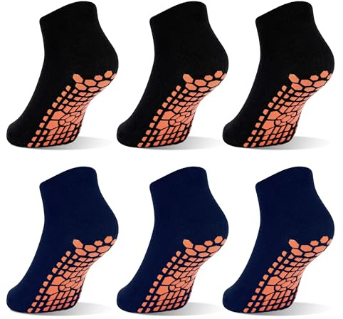 GRPSKCOS Non Slip Kids Socks- 6 Pairs Trampoline Anti-Skid Socks Sticky Grips Indoor Breathable Socks for Boys Girls Kids 2-13 Years