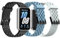 TiMOVO 3pack Banda Sportiva Compatibile con Samsung Galaxy Fit 3, Banda Regolabile in Silicone Morbido con Orifizio per il Flusso d'Aria per Uomini e Donne, Nero + Azzurro + Grigio Chiaro
