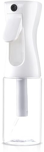 ASADAYS Spray Bottle For Continuous Spraying Fine Mist Comfortable Grip Multi-Functional Leak Prevention Reusable Suitable For Hair Styling Cleaning (Transparent White-200ml)