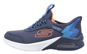 Skechers Boys' Microspec Max Brisk-Stripe, Navy, 1.5 UK Child
