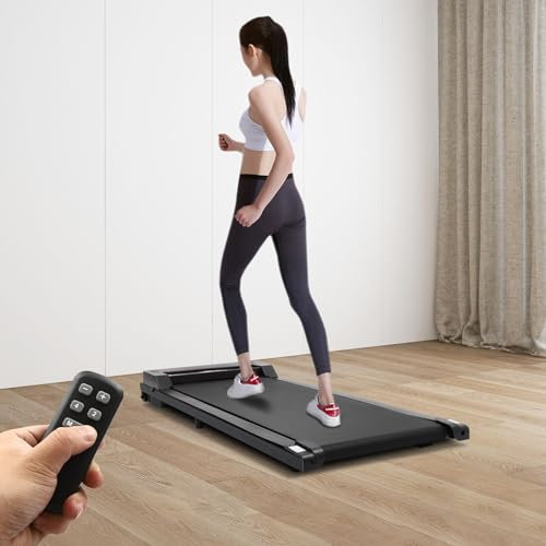 KiwiHood Walking Pad Laufband 3 in 1 Tragbares elektrisches Laufband unter dem Schreibtisch mit 120 kg Kapazität Laufband für Zuhause und Büro Gehen Joggen Laufen mit Fernbedienung, LED-Anzeige