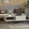 HYGRAD® Large Wooden Coffee Table For Living Room With Storage Drawer Modern Styled Rectangular Coffee Table & TV Stand Unit With Gold Legs White - Dimensions - 110cm x 50cm x 40cm (L x D x H)
