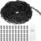 sourcing map Plastic Chain 200 FT/61 M, Safety Chain Black Plastic Chain Link Barrier with Zip Ties and S-Hooks for Crowd Control Queue Line Fence Decoration