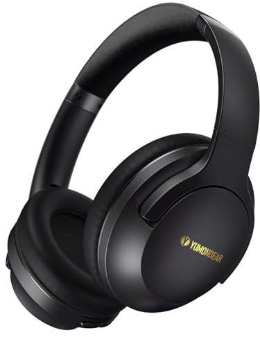 YUMONDEAR Bluetooth Headphones Over Ear, 80H Playtime Headphones Wireless with 3 EQ Modes, Wireless Headphones with Mic, HiFi Stereo Foldable Bluetooth Headphones for PC Phone Home Travel, Black
