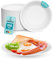 Commerline Lot de 500 assiettes rondes en carton - Diamètre : 23 cm - Assiettes jetables de qualité supérieure pour gâteaux, fêtes et collations - Vaisselle jetable - Assiettes en carton pour repas