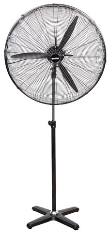 Cofan Ventilador industrial de pie con 3 velocidades | Potencia: 200 W | Oscilación 80° | Color: negro | Base metálica en cruz | Medidas: 81 x 81 x 189 cm