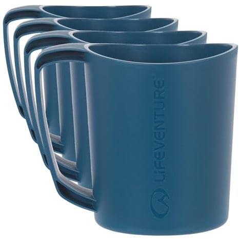 Lifeventure Ellipse Reusable Big Mug for Camping, Travel & Outdoor - Navy (Pack of 4)