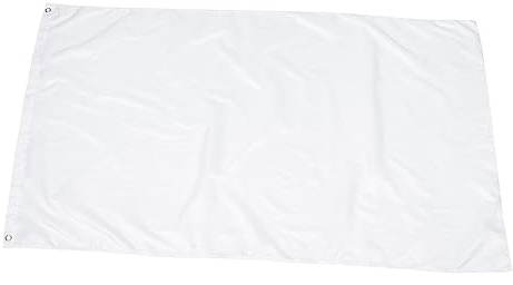 FONDOTIN Weiße Flagge aus Strapazierfähigem Polyester DIY Banner für Party Sportveranstaltungen Paraden Garten Leicht und Tragbar zum Bemalen und Gestalten