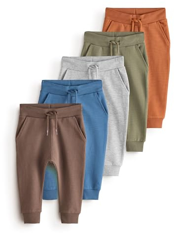NEXT Jungen Jogginghose im 5er-Pack Blue/Rust Orange/ Khaki Green 98-104