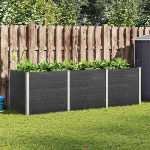 Garten-Hochbeet 300x100x91 cm WPC Grau