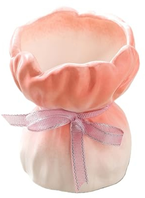 our fave Grazioso contenitore in ceramica a forma di rosa con/senza 6 forchette, ideale per feste e regali, vaso portatile forchette per fiori