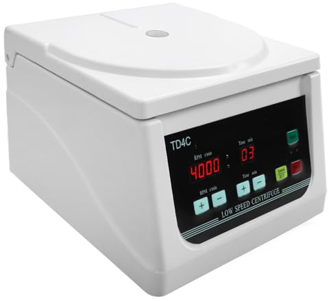 FTVOGUE Centrifuga da Banco da Tavolo 4000 Giri/min 2200xg Tubi da 15 Ml Motore Senza Spazzole Piedini Antiscivolo per Siero Al da Laboratorio (Spina europea 220 V)