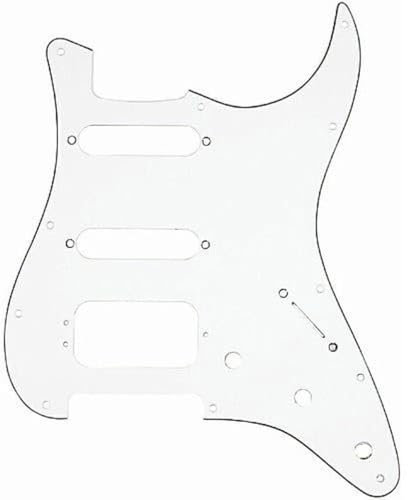 Fender 005 White Reference Number 0671 3-Ply 11 Hole Mount King Screw Mounting Humbuc H/S/S Stratocaster Pickguard (3 Pickup)