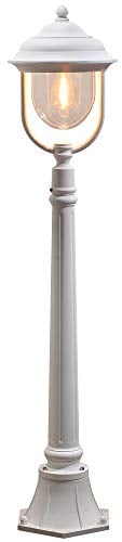 Konstsmide Parma 7225-250 Wegeleuchte / B: 24cm T: 24cm H: 118cm / 1x75W / IP43 / lackiertes Aluminium / matt-weiß