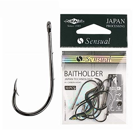 10 Mikado BAITHOLDER geschmiedete Angelhaken Aalhaken Wurmhaken Gr.04-4/0 (1/0)