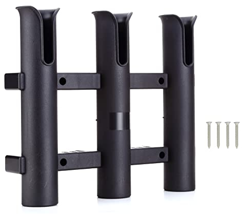 Supporti per canna da pesca a parete Tubi Collegamenti Porta Canna da Pesca Rack Rests (3-pole-nero)