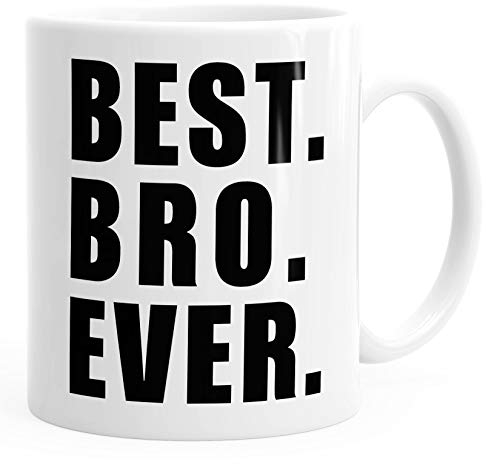 MoonWorks® Kaffee-Tasse Best Bro ever Geschenk Spruch weiß unisize