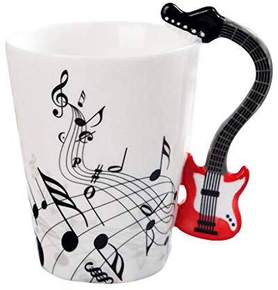 Fenteer Tasse Gobelet Céramique Mug de Voyage Tasse Déco Léger - Guitare électrique Red Freedom