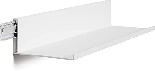 18-Inch No-Stud Floating Shelf (White Powder Coat)