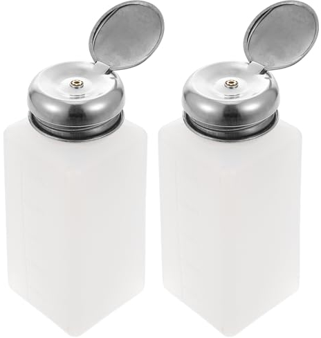 ULTECHNOVO 250ml Dispenser Anti-Static Push Down Pump Bottles Lockable Square Plastic Bottles, 2Pcs