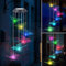 Campanilla de Viento Solar, Cambio de Color LED Carillón de Viento Lámpara Impermeable, Carillones de Viento con Seis Mariposa, para Interiores, Exteriores, Jardín, Patio, Navidad, Hogar Decoración