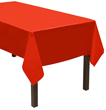 Party Essentials Mantel Rectangular de plástico Resistente Disponible en 24 Colores, 54 x 108, 3 Unidades, Rojo (54108RD-3)