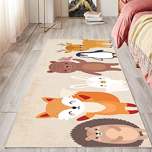 HB.YE Tapis Chambre Bebe Tapis de Jeu pour Bébé Tapis Enfants Chambre Lavable Antidérapant 80x160cm (Renard)