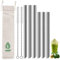 VEHHE Reusable Boba Straws 0.5 Wide Smoothie Straws Metal Straws with Case, 6pcs Stainless Steel Straws(9.5inches, 8.5inches) with 2 Brushes, Great for Bubble Tea, Milkshakes and Boba Pearls