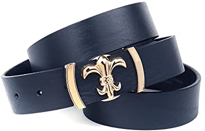 Anthoni Crown Damen Ledergürtel Gürtel, Dunkelblau, 105