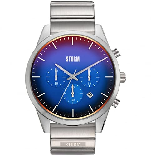 STORM London Crusader Lazer Blue, Herrenarmbanduhr, 5 bar Wasserdicht, Edelstahlgehäuse, Dual-Time, Datumsfunktion …