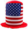 Toyland® Stars & Stripes USA Velvet Big Top Hat – Amerikanisches Kostümzubehör – Neuartige Hüte