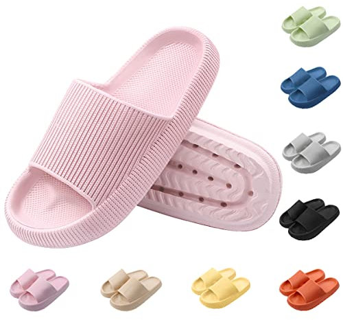 Yuccer Zapatillas de Baño Hombre Chanclas de Piscina y Playa Mujer Zapatillas Casa Verano Antideslizantes Sandalias de Ducha Pantuflas Suela Gruesa para Interior Exterior (36/37, Rosa, Numeric_36)