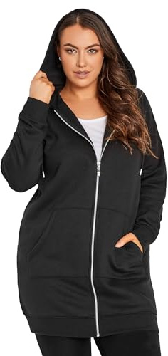 Yours Curve Longline Zip Hoodie - Women's - Plus Size Curve