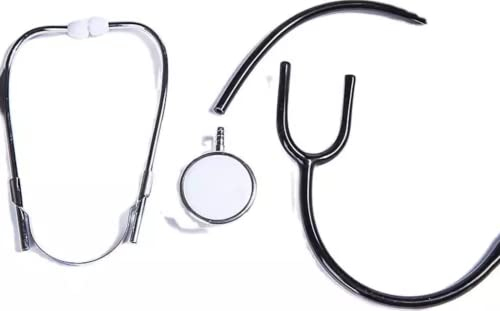 1x Stethoskop Abhörgerät für die Auskultation von Herz/Lunge bei Erwachsenen und Kindern Stetoskop schwarz (1x Stück)