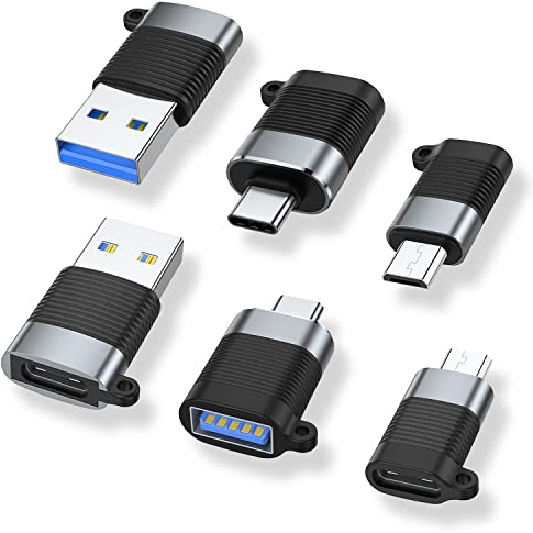 AreMe USB C Adapter (6 Pack), Micro USB Male to USB C Female Adapter