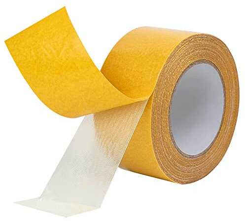 Nastro biadesivo in tessuto a rete in fibra di vetro multiuso, resistente, super adesivo, doppio adesivo, ad alta viscosità, senza residui, per casa e ufficio (3 x 10 m)