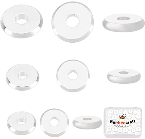 Beebeecraft 1 Schachtel 60 Stück 3 Größen Flache Runde Zwischenperlen 925 Sterling Silber Vergoldete Messingscheibe Lose Schmuckherstellung Perlen Für DIY Armband Ohrring Halskette