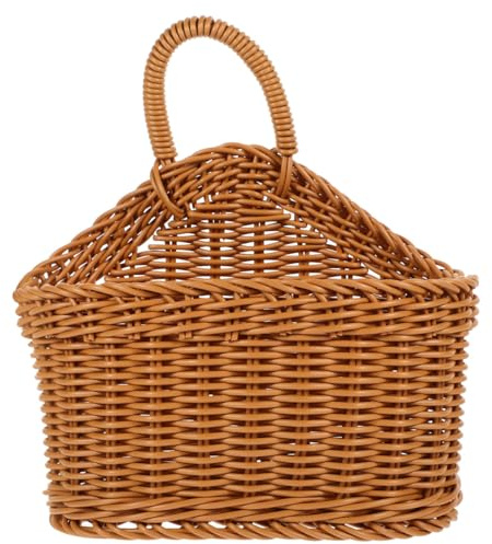 Luxshiny Countryside Style Knitted Hanging Basket Wall-Mounted Storage Organizer for Kitchenware Spoon Fork Chopsticks Holder Lightweight Kitchen Storage Basket
