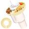 Gatphy Snack Bowl for 40oz Tumbler 3 Compartments Tumbler Snack Tray Food Grade Silicone Cup Snack Container 1.8 Inch Deep Snack Ring Reusable Divided Cups Snack Platters for Chips(white)