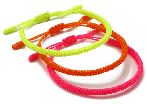 LUCKY BUDDHIST - 3 Tibetische Glücksarmbänder + buddhistisches Geschenk! - Handgemacht. Anpassbar an Ihr Handgelenk. Für Männer und Frauen. Freundschaftsarmbänder aus geflochtenem Stoff