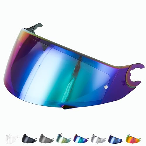 Everalo Visiera compatibile con Shark Spartan - Spartan 1.2 - Skwal - Skwal 2 - D Skwal - Visiere Casco VZ160 VZ165 - Pinlock Ready - Antigraffio (Iridium)