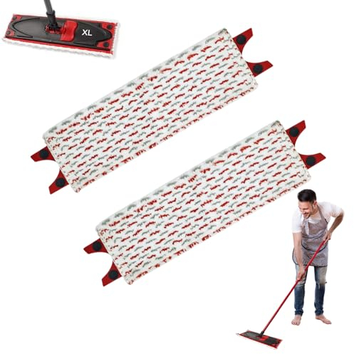 2 Pièces pour Vileda UltraMax XL Serpillière Recharge - 51x14cm pour Vileda UltraMax XL Balai Recharge, 2 en 1 Recharge Vileda Serpillière pour Lavage Sol, Taches de Nettoyage,Recharge de Serpillière