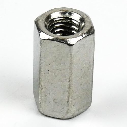 DAUMLINK® Verbindungsmutter DIN 6334 – Mutter 3D hoch aus Edelstahl V2A (A2) | Langmutter/Kupplungsmutter für stabile Schraubverbindungen | Korrosionsbeständig | 25 Stück – verschiedene Größen (M6)