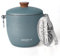 POLIVIAR Ice Bucket with Lid and Ice Tongs- 2.5L Stainless Steel Ice Bucket- Easy Carry Handle& Double Walled Insulation- Bar Ice Bucket Perfect for Home Bars, Pubs, BBQs and Picnics (Blue)