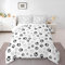 Manfei Hundepfotenabdruck-Bettwäsche-Set für Doppelbett, Weiß und Schwarz, Tierfußabdruck, Daunendecke, Tiermotiv-Bettwäsche-Set für Kinder, Jungen, Mädchen, Raumdekoration, leichter