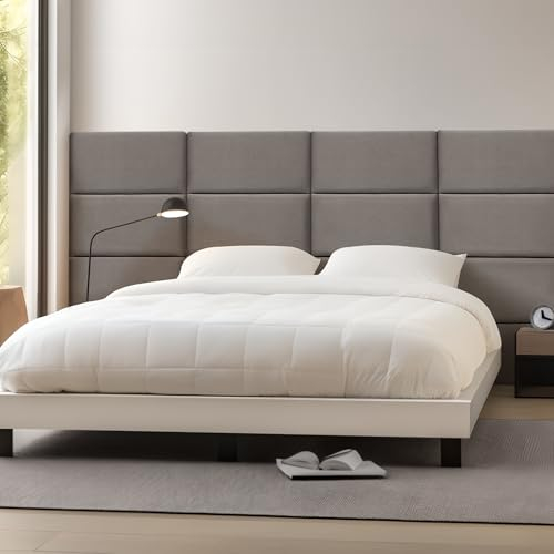 [neu.haus] Wandkissen Carpino 3er Set 60 x 30 cm Wandpolster Samt Dunkelgrau Wandpaneele gepolstert Kopfteil für Bett Polsterpaneel zum Kleben