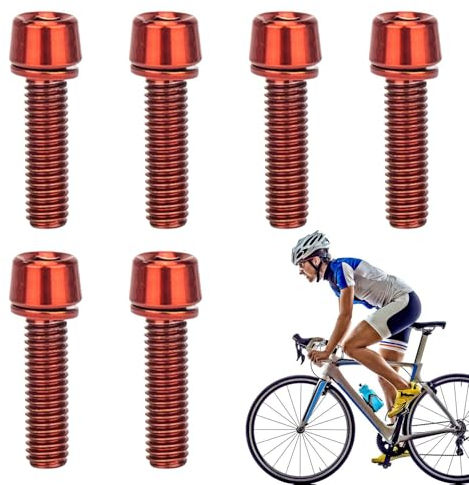 Lot de 6 vis de Potence de vélo, en Alliage de Titane, vis avec rondelles pour Porte-bidon de vélo, vis Fixes pour Le Montage en Acier Inoxydable, soigneusement