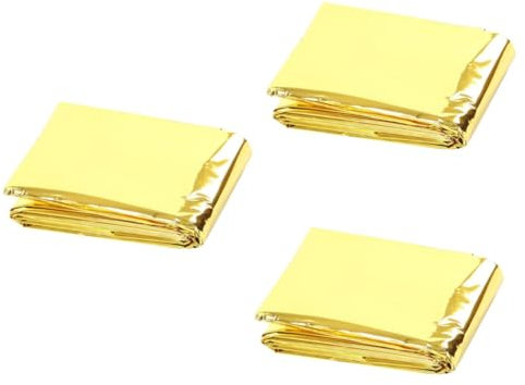 Gogogmee 3pcs Foil Emergency Fire Blanket Reflective Thermal Survival Compact for Hiking Climbing