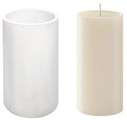 Grande stampo cilindrico in silicone per candele a colonna, 16,9 cm x 9,5 cm