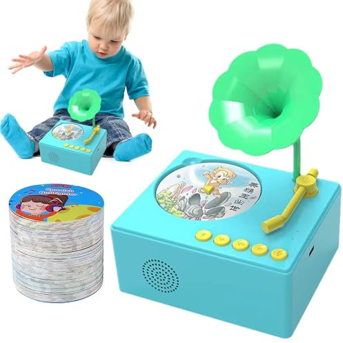 Suphyee Giocattolo musicale per grammofono per bambini,Giocattoli per grammofono per bambini - Giradischi fonografico per bambini | Lettore musicale portatile per racconti fonografici per bambini, per